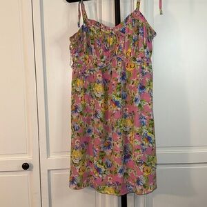 Listicle Baby Doll Dress with Sweetheart Neckline and Tie Straps